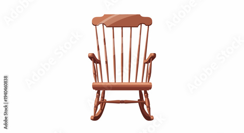 Wooden Chair with Spindles and Armrests.