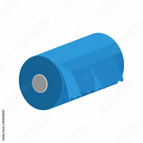 Blue Roll of Plastic Film Used for Protective Pet Accessories, Practical Solutions for Pet Care, Animal Grooming, and Safety Equipment in Home and Commercial Use