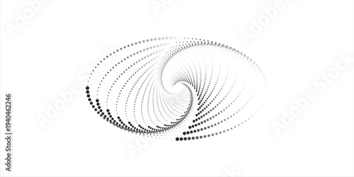 Abstract geometric art with circular motif. Geometric black and white illustration