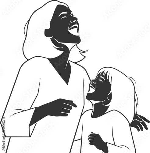 Joyful laughter shared between a loving mother and her happy child, radiating pure happiness and an unbreakable bond in this heartwarming family moment, an emblem of connection and delight