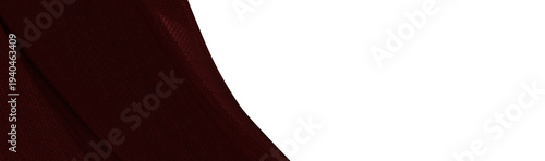 Close up shot of flowing burgundy fabric with a white backdrop. Ideal for textiles, fashion, backgrounds and abstract d