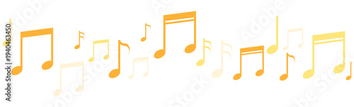 abstract yellow border music notes divider separator card illustration clipart