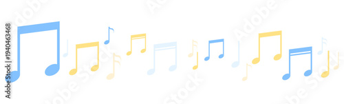 cute paster divider border key notes musical element illustration clipart