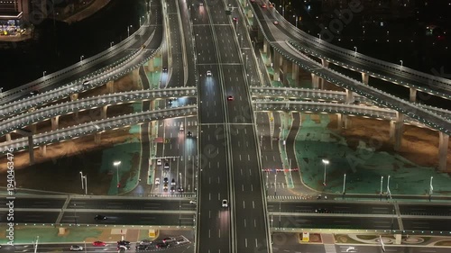 Night view of the Shagang Overpass in Zhangjiagang City