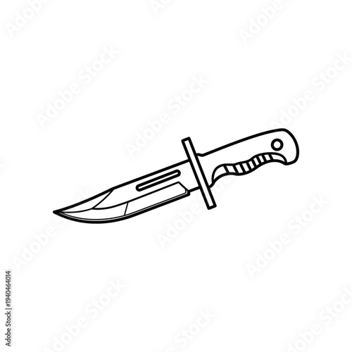 Simple Black and White Dagger Illustration.