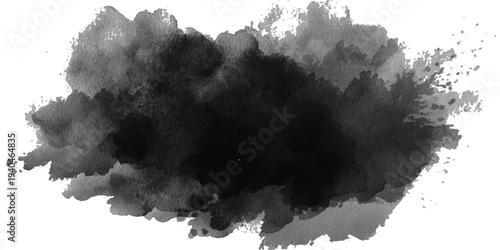 Abstract Grunge Black Ink Brush Stroke Texture – Dirty Paint Splatter, Scratched Distressed Brushstroke Background Artistic Vector, Hand Drawn Ink Stroke Element for Creative Layout