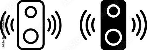 Sound wave icons for audio technology and music