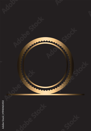Gold Badge Seal Premium Luxury Award Frame Vector Illustration