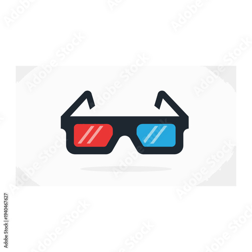 An image of 3d glasses with red and blue lenses