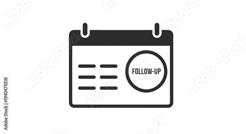 Follow Up Calendar Icon Simple Design.