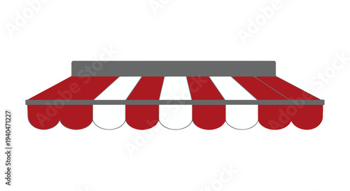 Red and White Striped Market Awning.