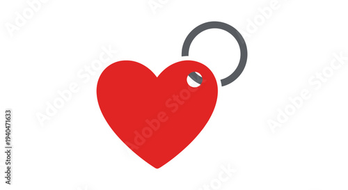 Red Heart Shaped Keychain or Pendant.