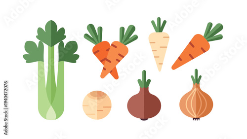 Fresh root vegetables collection in flat design
