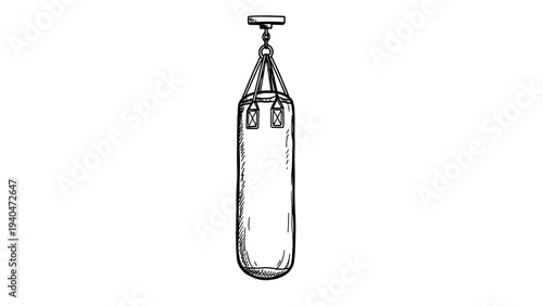 Simplistic sketch of a hanging punching bag