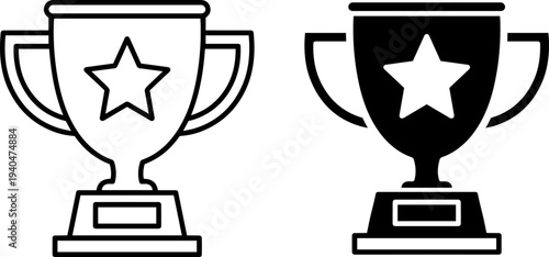 Trophy cup icon with star symbolizing achievement