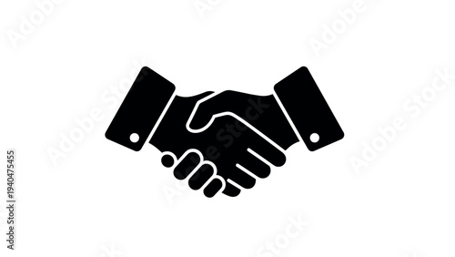 Silhouette handshake icon: business agreement and partnership symbol