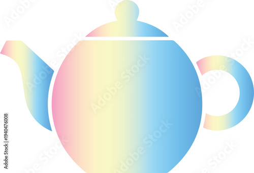 Colorful rainbow teapot with gradient effect