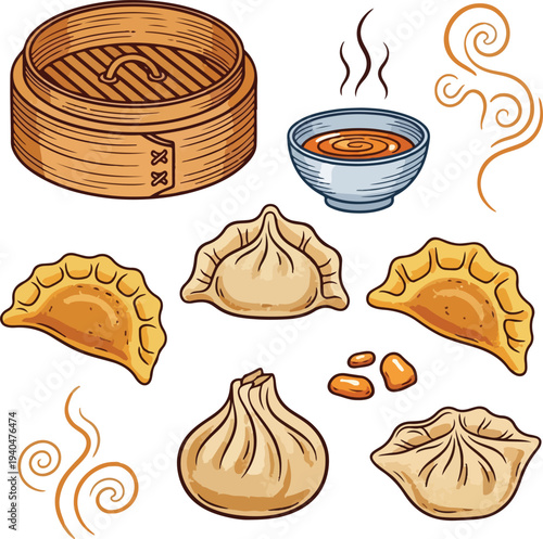 Traditional Chinese Dim Sum and Steamed Dumplings for Qingming Festival