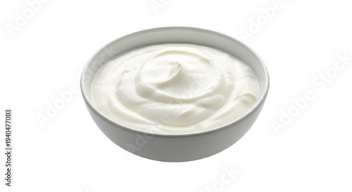 Bowl of White Yogurt or Sour Cream.