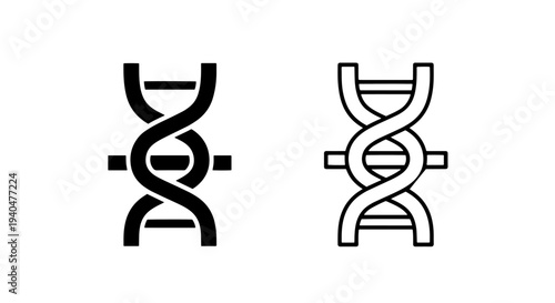 Dna helix icon, outlined style for scientific concept