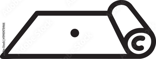 Yoga Mat Rolled Up Icon Line Art Transparent Background