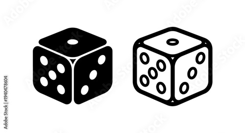 Dice icon set - showing numbers 1 and 6