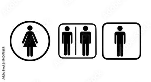 Signs restroom icons with simple black designs for public facilities featuring sign, symbol, icon with toilet and