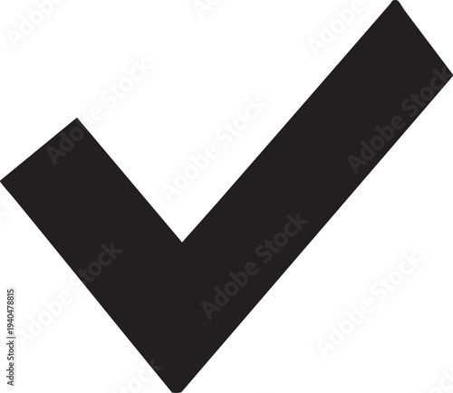 Black Checkmark Icon Symbol Vector Graphic Success Approved Transparent Background