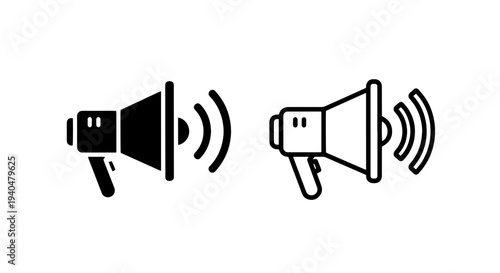 Megaphone speaker icon for communication, announcement, and marketing promotion