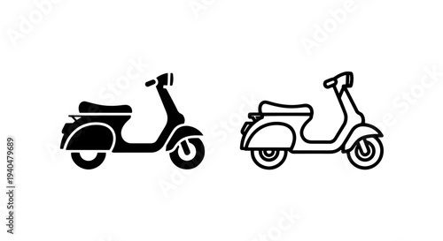 Modern scooter icon for urban transport and city rides vector