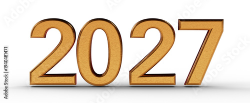 2027 in gold against a clea...