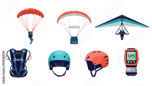 Extreme sports equipment for skydiving and paragliding adventures