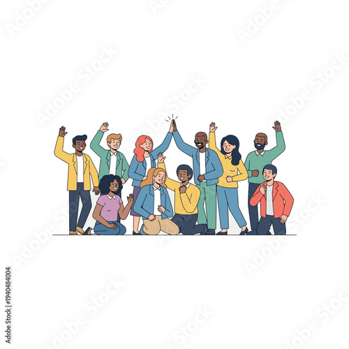 Diverse Group of People Celebrating Together.