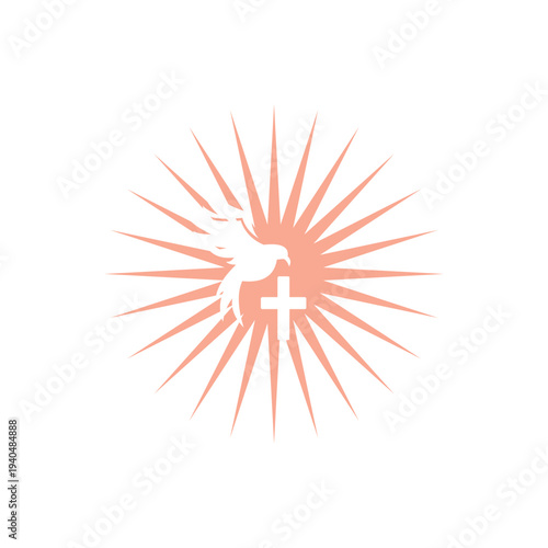 The Dove of the Holy Spirit and the Cross with Divine Radiance
