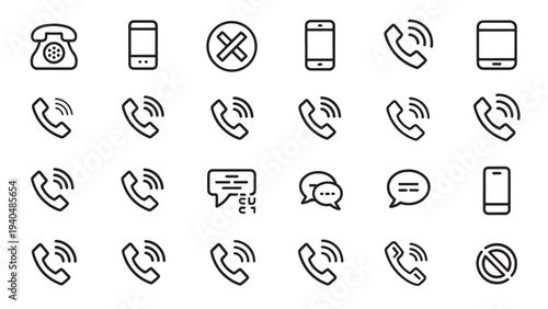 Telecommunication and messaging icons