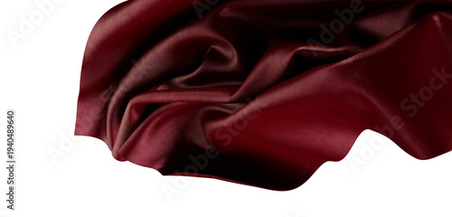 Φωτογραφία Luxurious burgundy fabric billowing against a white background, perfect for adding sophistication