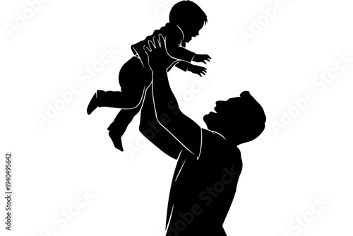 Father Lifting Child Silhouette