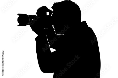 Silhouette of Photographer with DSLR Camera