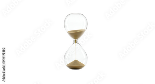 Hourglass with Sand Flowing Downwards.