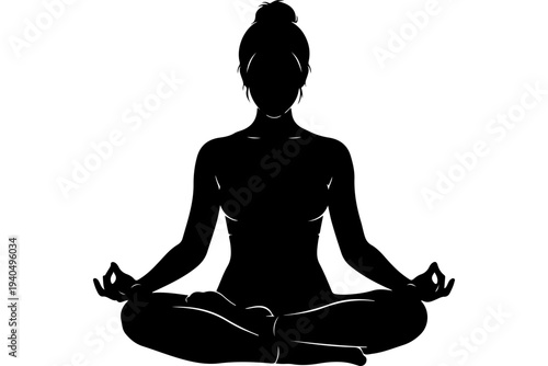 Meditation Pose - Silhouette of Person in Lotus Position