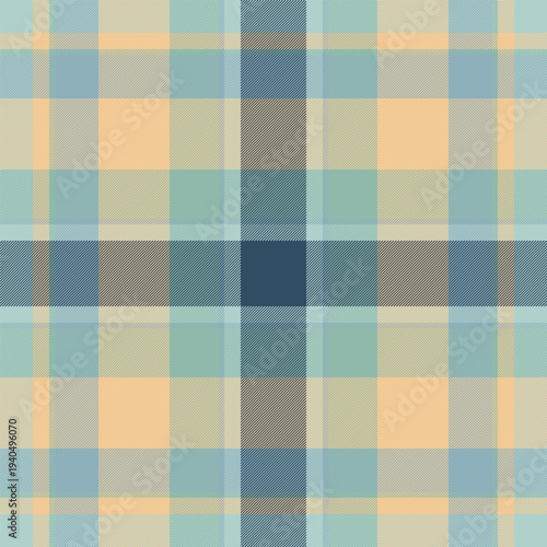 Model texture background pattern, cover fabric textile seamless. Order tartan check plaid vector in pastel and orange colors.
