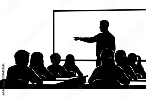 Silhouette of a Speaker Presenting to an Audience