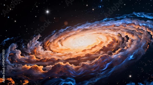 Galaxy in space with stars