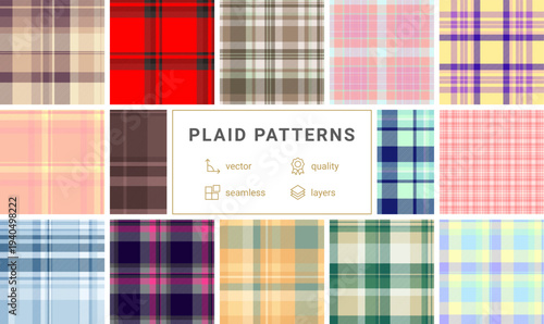 Elegant plaid background aimed at luxury branding. Refined tartan intersections complement premium packaging aesthetics. Vector precision maintains visual sophistication.