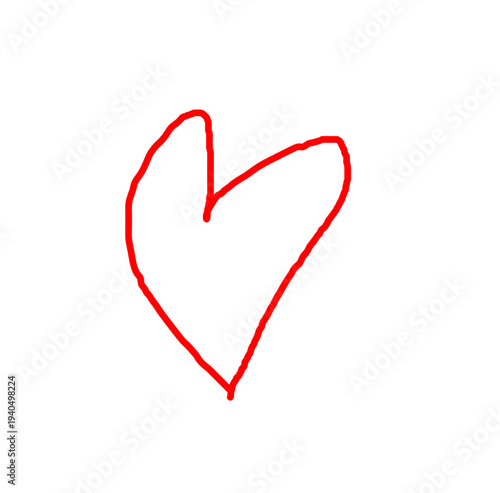 Doodle hand-drawn heart sketch icon. Heart love isolated on white background. Valentines Day, Red  doodle heart symbol elements, vector illustration.