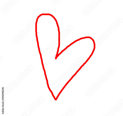 Doodle hand-drawn heart sketch icon. Heart love isolated on white background. Valentines Day, Red  doodle heart symbol elements, vector illustration.