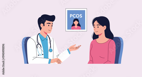 Doctor consulting with patient about Polycystic Ovary Syndrome PCOS.