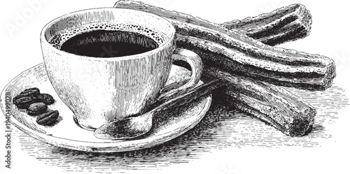 Churros sticks illustration on a white background. This vector illustration can be used in any size you like for advertising, logos, and other work.
