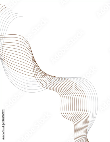 Abstract Brown Wave Lines Minimal Background with Smooth Flowing Curves for Design.