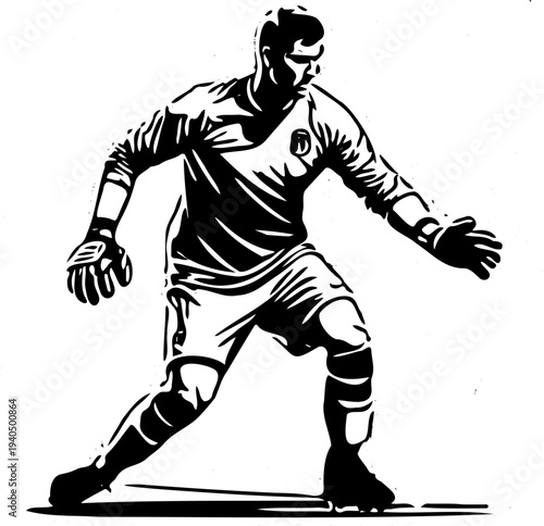 Goalkeeper player silhouette vector
